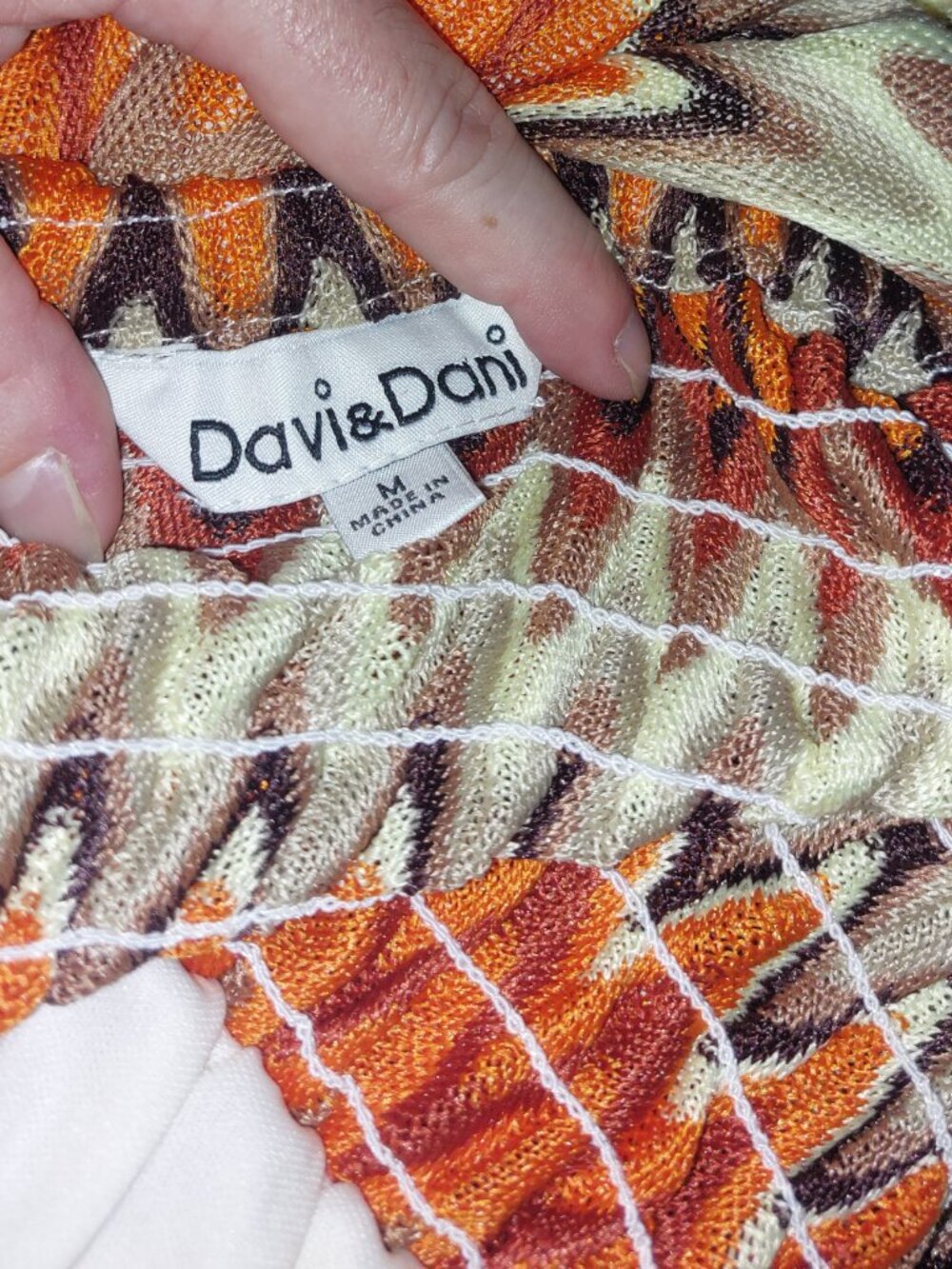 Davi & Dani Multi Color Crochet Lace Midi Dress Medium - Picture 6 of 9